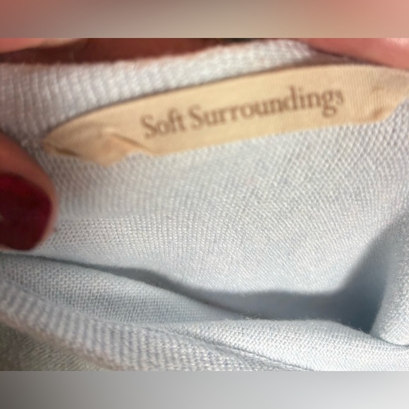 Soft Surroundings Tunic Sweater Size 1X Light Blue Ribbed Hem Layered Look - Picture 7 of 7